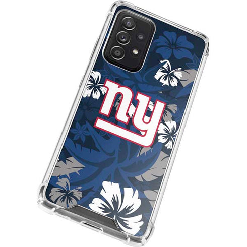 NFL New York Giants Tropical Print Galaxy A52 5G Clear Case